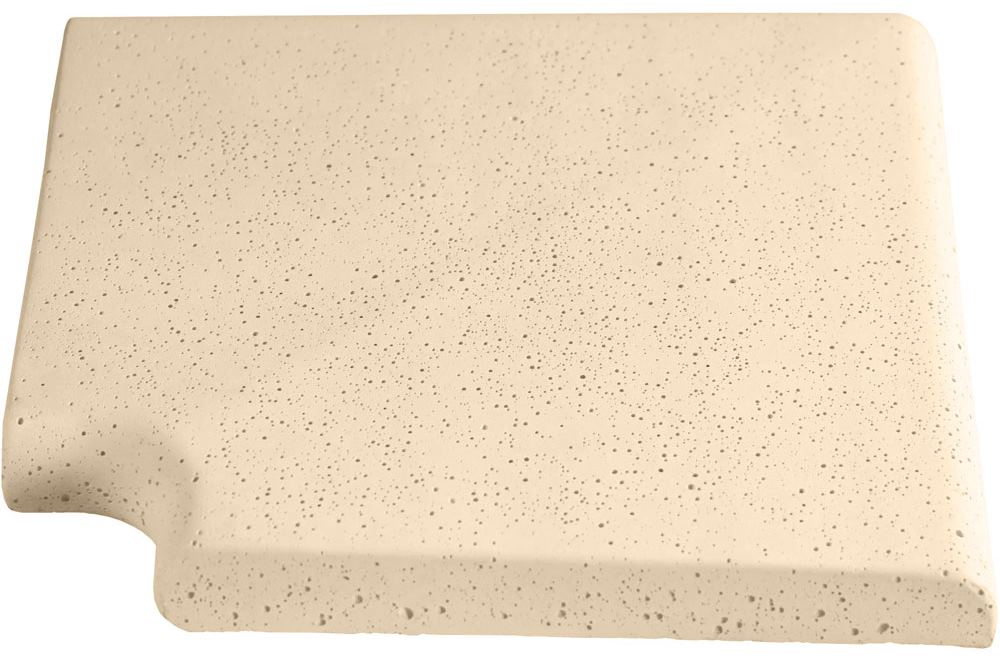 Угловой копинговый камень Aquazone Tuff 250x300x50-25 мм, бежевый (пористый)