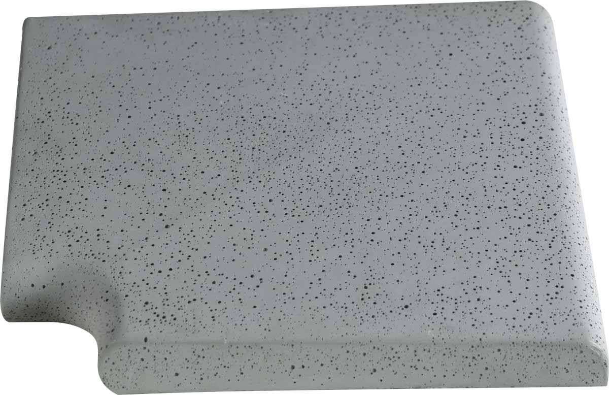 Угловой копинговый камень Aquazone Tuff 320x400x50-25 мм, серый (пористый)