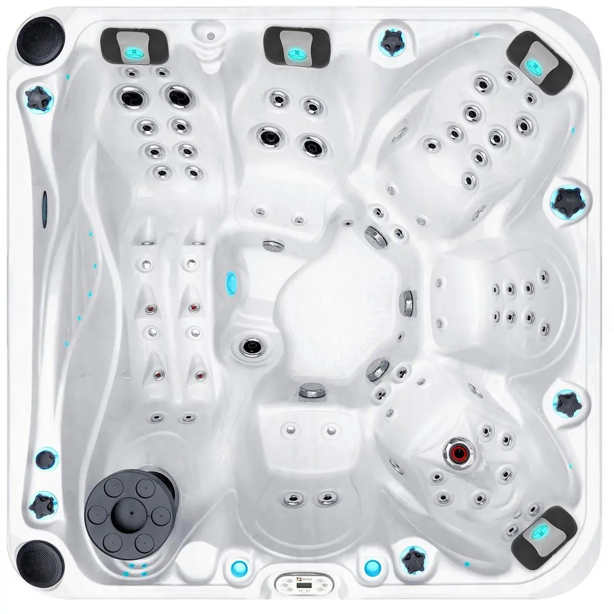 Гидромассажный бассейн Passionspas Admire (230х230х91 см), Серебристо-белый