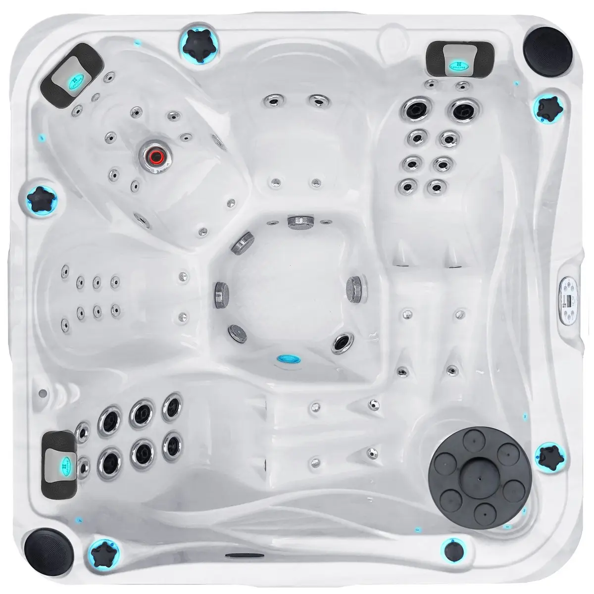 Гидромассажный бассейн Passionspas Delight (213х213х91 см), Серебристо-белый