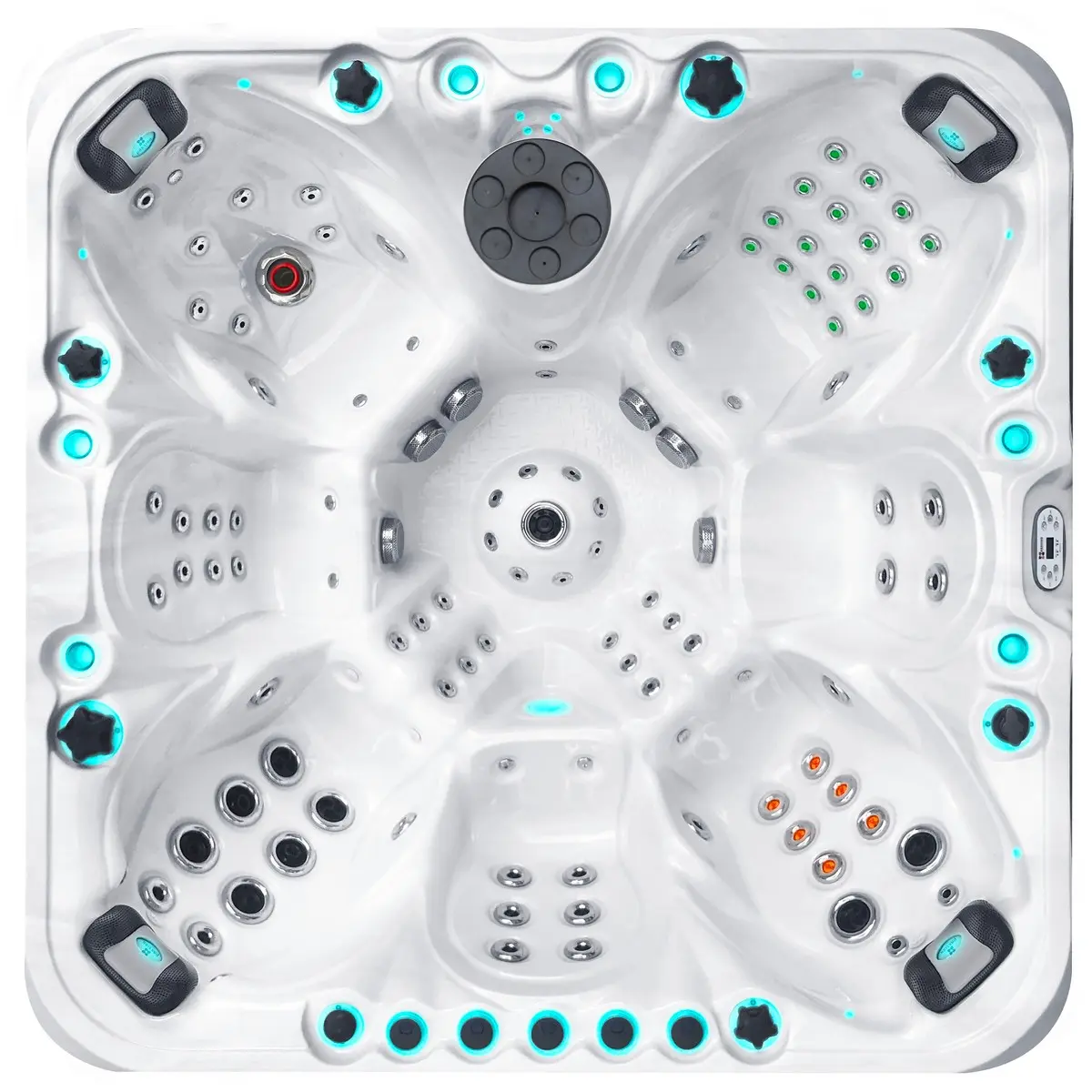 Гідромасажний басейн Passionspas Excite Mighty Wave (224x224x91 см), Сріблясто-білий
